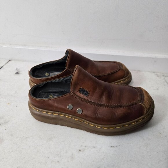 Dr. Martens Women's Size 7 Leather Brown Chunky Slide Mules Rare Unisex - Picture 2 of 16